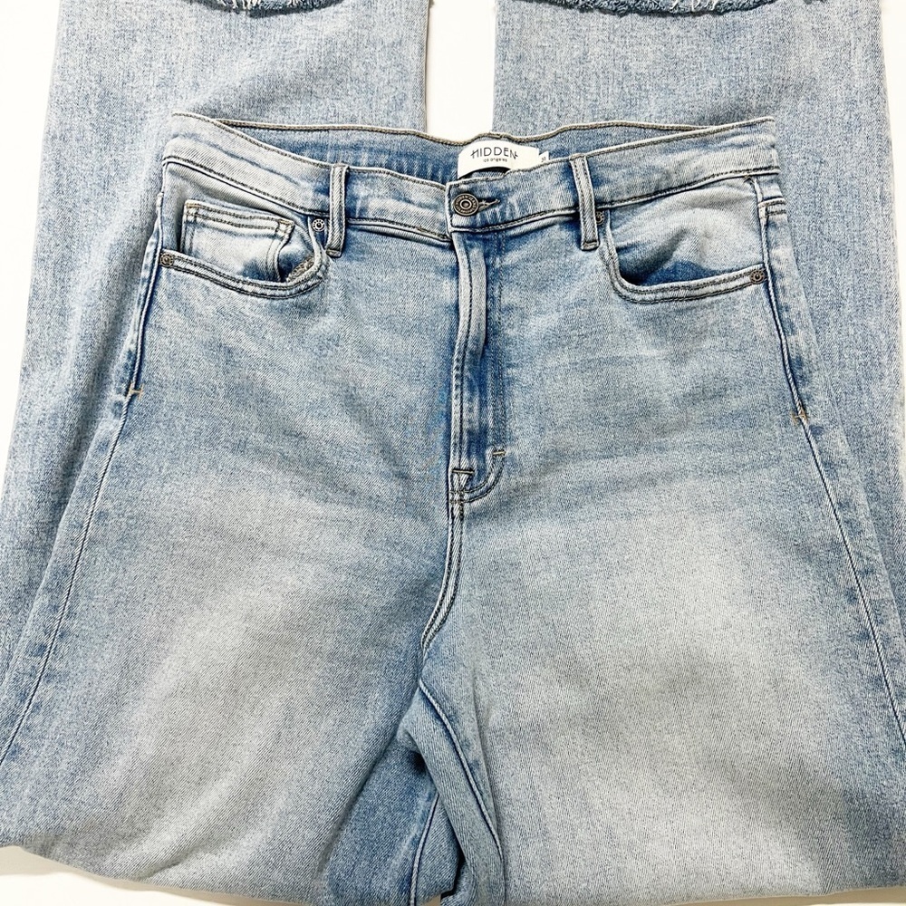 Hidden Los Angeles Womens Light Wash Knee Distressed Dad Logan Jean Size 31 - Picture 4 of 10